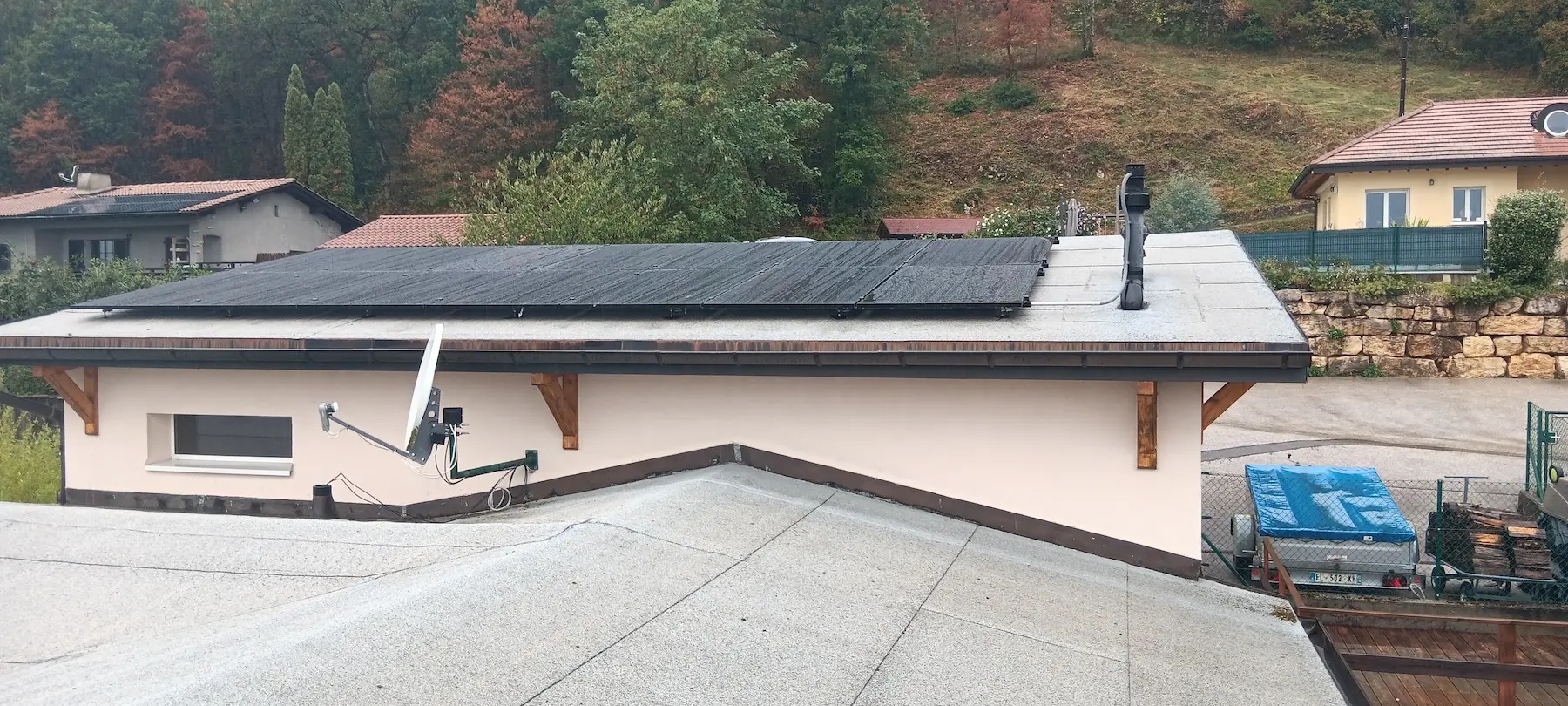 Installation sur toit goudronné